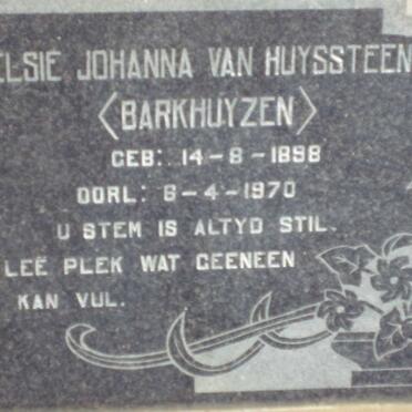 HUYSSTEEN Elsie Johanna nee BARKHUYZEN 1898-1970