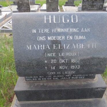 HUGO Maria Elizabeth nee LE ROUX 1882-1973