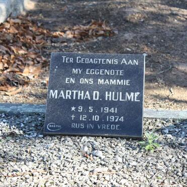 HULME Martha D. 1941-1974