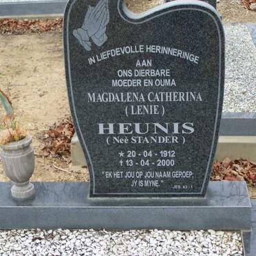 HEUNIS Magdalena Catherina nee STANDER 1912-2000