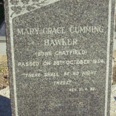 HAWKER Mary Grace Cumming nee CHATFIELD -1954