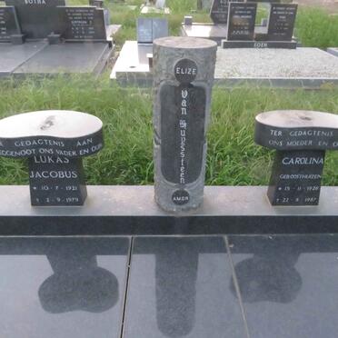 HUYSSTEEN Lukas Jacobus, van 1921-1979 & Carolina OOSTHUIZEN 1926-1987