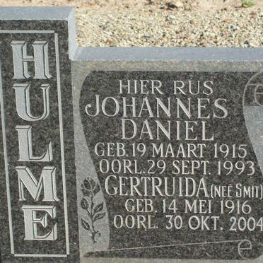 HULME Johannes Daniel 1915-1993 &amp; Gertruida SMIT 1916-2004