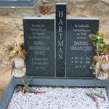 HARTMAN Daniel 1925-2004 &amp; Maria Magdalena 1914-2000