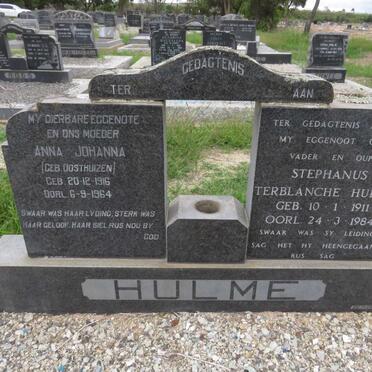 HULME Stephanus Terblanche 1911-1984 &amp; Anna Johanna OOSTHUIZEN 1916-1964