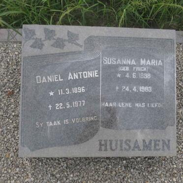 HUISAMEN Daniel Antonie 1896-1977 & Susanna Maria FRICK 1898-1983 