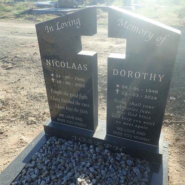 JOSEPH Nicolaas 1946-2002 & Dorothy 1948-2014