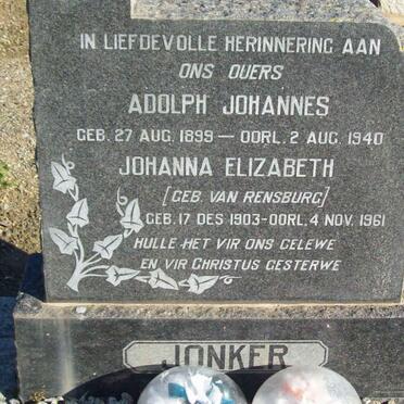 JONKER Adolph Johannes 1899-1940 &amp; Johanna Elizabeth VAN RENSBURG 1903-1961
