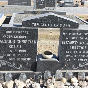 JONCK Jacobus Christian 1900-1977 &amp; Elizabeth Magrietha 1899-1972