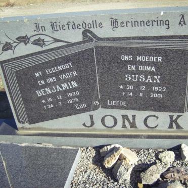 JONCK Benjamin 1920-1975 &amp; Susan 1923-2001