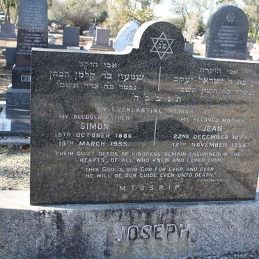 JOSEPH Simon 1886-1955 &amp; Jean 1894-1955
