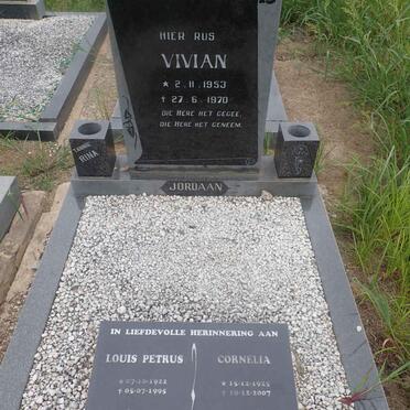 JORDAAN Louis Petrus 1922-1995 & Cornelia 1925-2007 :: JORDAAN Vivian 1953-1970