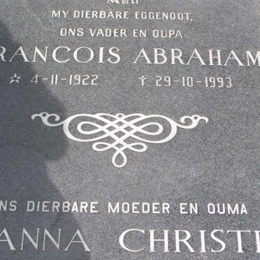 JOUBERT Francois Abraham 1922-1993 &amp; Johanna Christina BRITZ 1925-2007