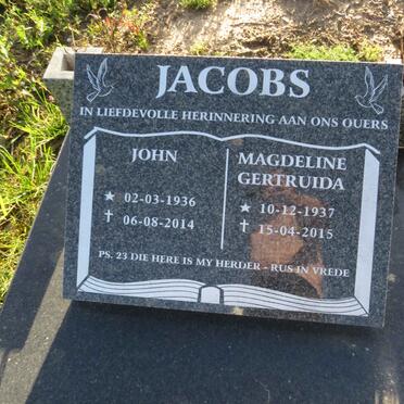 JACOBS John 1936-2014 & Magdeline Gertruida 1937-2015
