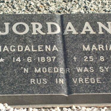 JORDAAN Magdalena Maria 1897-1981