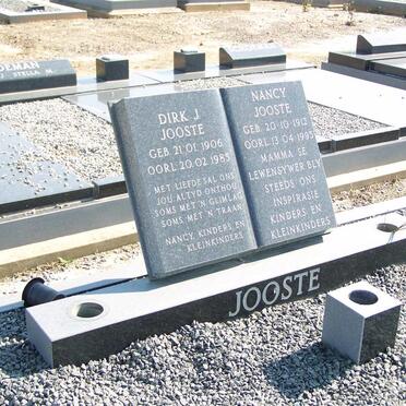JOOSTE Dirk J. 1906-1985 &amp; Nancy 1912-1995