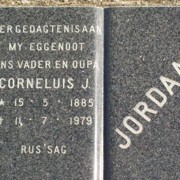 JORDAAN Cornelius J. 1885-1979