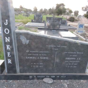 JONKER Gabriel J. 1882-1977 & Johanna J.C. OOSTHUIZEN 1887-1983
