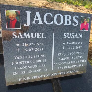 JACOBS Samuel 1954-2021 & Susan 1954-2017