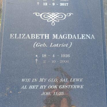 JAARSVELD Elizabeth Magdalena. van nee LOTRIET 1926-2006