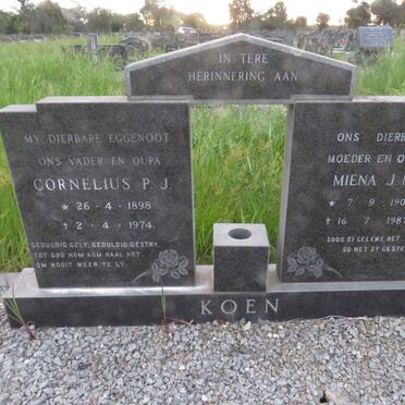 KOEN Cornelius P.J. 1898-1974 & Miena J.M. 1907-1987