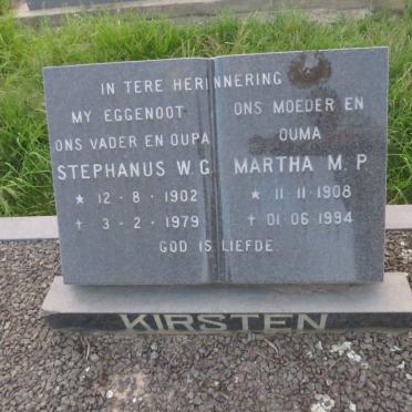 KIRSTEN Stephanus W.G. 1902-1979 & Martha M.P. 1908-1994