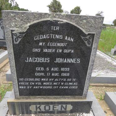 KOEN Jacobus Johannes 1899-1968