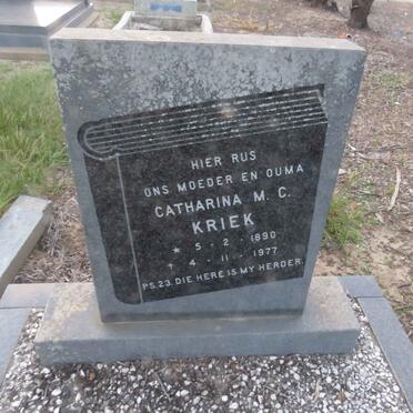 KRIEK Catharina M.C. 1890-1977
