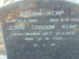 KEMP William ? &amp; Jessie Gordon ?