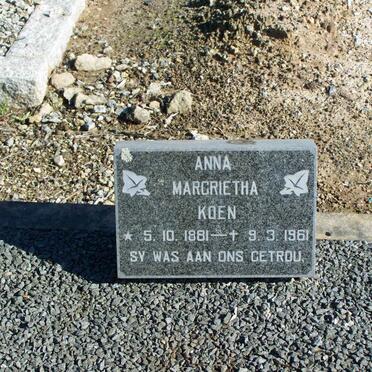 KOEN Anna Margrietha 1881-1961