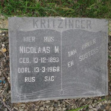 KRITZINGER Nicolaas M. 1893-1968