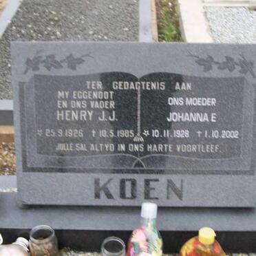 KOEN Henry J.J. 1926-1985 &amp; Johanna E. 1928-2002