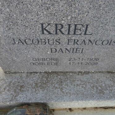 KRIEL Jacobus Francois Daniel 1936-2009