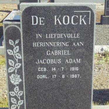 KOCK Gabriel Jacobus Adam, de 1916-1967