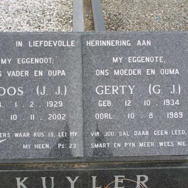 KUYLER J. J.  1929-2002 &amp; G. J. 1934-1989