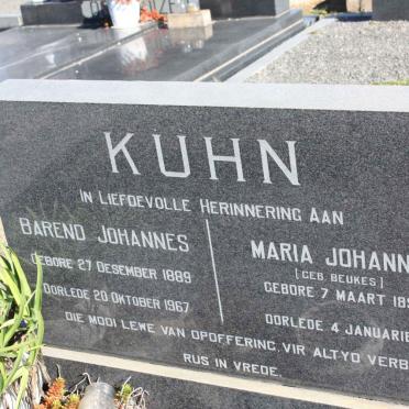 KUHN Barend Johannes 1899-1967 &amp; Maria Johanna BEUKES 1897-1978