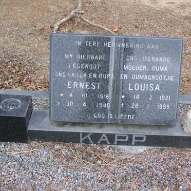 KAPP Ernest 1916-1980 &amp; Louisa 1921-1999