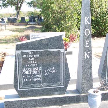 KOEN Marthinus Christoffel 1915-1986 &amp; Maria 1919-1984