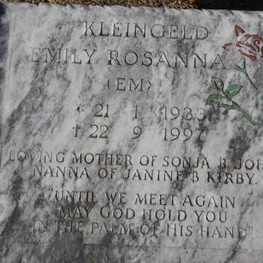 KLEINGELD Emily Rosanna 1933-1997