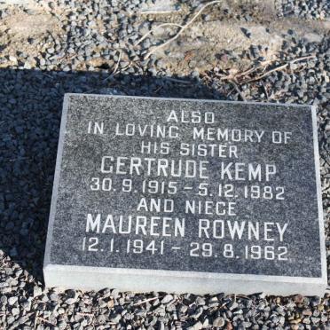 KEMP Gertrude 1915-1982 :: ROWNEY Maureen 1941-1962
