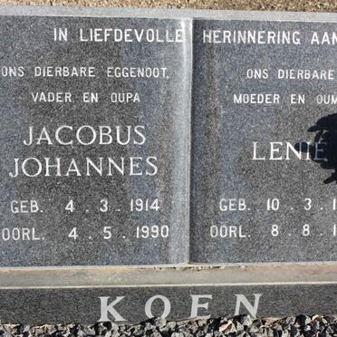 KOEN Jacobus Johannes 1914-1990 &amp; Lenie 1919-1999