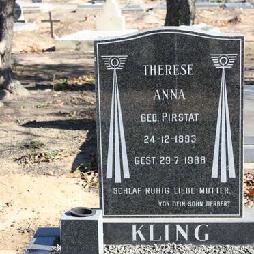 KLING Therese Anna nee PIRSTAT 1893-1988