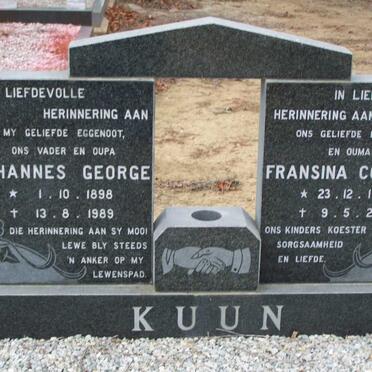 KUUN Johannes George 1898-1989 &amp; Fransina Cornelia 1909-2003