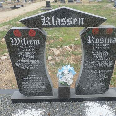 KLASSEN Willem 1933-2020 & Rosina 1933-2001