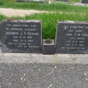 KRAUSE Jakobus J.S. 1890-1969 :: KRAUSE Anna S.M. nee JONKER 1897-1984