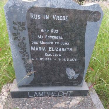 LAMPRECHT Maria Elizabeth nee LOUW 1924-1975 :: LAMPRECHT Maruis 1948-1984 _1