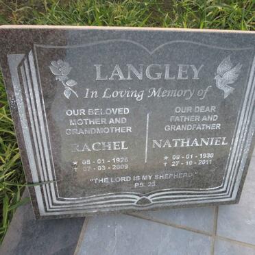 LANGLEY Nathaniel 1930-2011 & Rachel 1926-2009