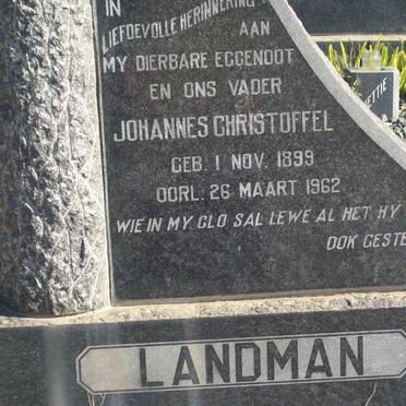 LANDMAN Johannes Christoffel 1899-1962