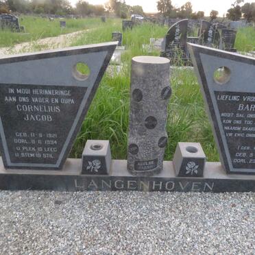 LANGENHOVEN Cornelius Jacob 1921-1994 - Barbara MULLER 1924-1974