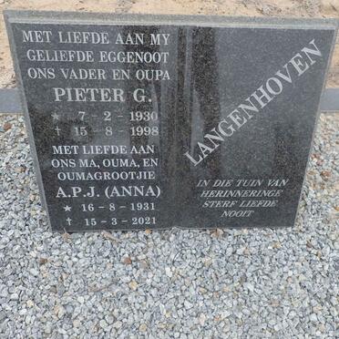 LANGENHOVEN Pieter G. 1930-1998 & A.P.J. 1931-2021 :: LANGENHOVEN Pieter 1964-2021 _2